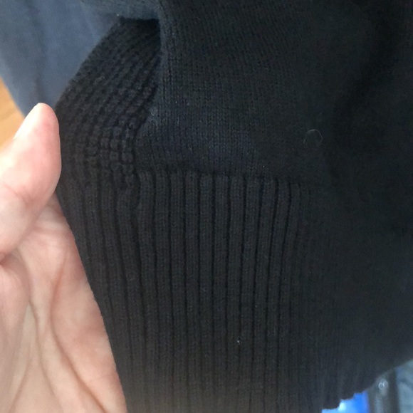Michael Kors Black Cotton Quarter Zip Sweater Sz M - Picture 7 of 13